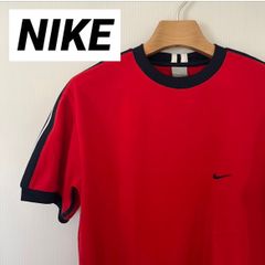 NIKE ナイキ SPORTING EXCELLENCE ロゴ刺繍 袖ライン 半袖シャツ RED L