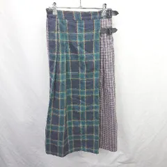 ◇ ⊃ BEAMS ビームス チェック柄 ロング Aライン スカート サイズＦ チェック柄系 レディース E  【1507250011415】