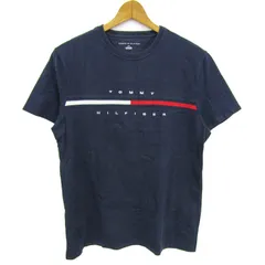 トミーヒルフィガー 半袖Ｔシャツ トップス ロゴT コットンT メンズ L/Gサイズ ネイビー TOMMY HILFIGER 【中古】