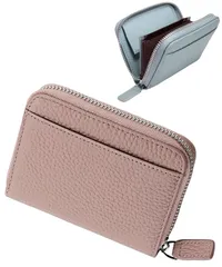 [グリーンパキラ] ミニ財布 レディース 人気 小銭入れ付きカードケース さいふ 財布 革 カード収納 2つ折り ボックス型小銭入れ 小型 カードウォレット ポイントカードケース レザー ウォレット 折りたたみ 小銭ケース お札入れ 二つ折り [ダークピンク]