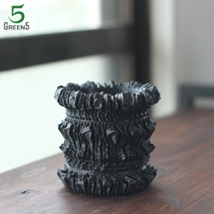 3Dプリント鉢 3Dプリンター鉢 作家鉢 植木鉢 Green5【Green5ブラック81】81mm