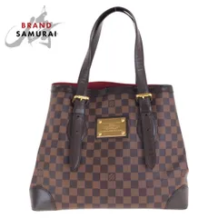 美品 LOUIS VUITTON ルイヴィトン ダミエ ハムステッド MM ブラウン ゴールド金具 PVC/レザー N51204 トートバッグ 501188【中古】