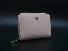 ■美品■ TORY BURCH トリーバーチ レザー キーリング付 コインケース コインパース 小銭入れ ピンクベージュ系 DI5691