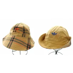アディダスオリジナルス adidas originals Wales Bonner WB HAT バケットハット 帽子 リバーシブル チェック コットン ナイロン ロゴ刺繍 ベージュ 黒 ブラック 赤 レッド IW1163 /NW38