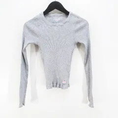 アレキサンダーワン ALEXANDER WANG bodywear 長袖 リブ カットソー XS 灰系 グレー ラウンドネック 無地 綿 コットンのサムネイル