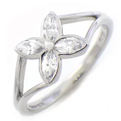 ティファニー Tiffany & Co. リング ビクトリア リーフ フラワー 4ポイント マーキスカット ダイヤモンド PT950 10号 【中古】