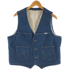 古着 70~80年代 ラングラー Wrangler デニムボアベスト USA製 メンズL相当 ヴィンテージ/eaa523636