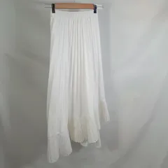 Frene フレーネ アシンメトリープリーツスカート ホワイト 白 ロングスカート ウエストゴム