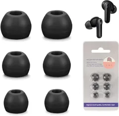 イヤーピース JBL イヤーホン 対応 イヤーチップ 【RIGFUJUN】 柔らかい 滑り止め JBL イヤーホン 用 対応 交換用 3ペア(ブラック)