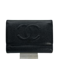 CHANEL シャネル A13225 キャビアスキン 三つ折り財布 ココマーク 10番台 黒色 ブラック 質屋・リサイクルマート宇部店