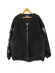 ペンドルトン PENDLETON ボア フリース ジャケット カーディガン Vネック 長袖 ネイティブ柄 サイズF 黒系 QQQのサムネイル