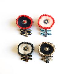 【LM / エルム】ブローチ ミナハナ  /  立体刺繍アクセサリー MINAHANA