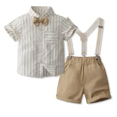 入学式 入園式 お呼ばれ 結婚式 お宮参り 蝶ネクタイ サスペンダー ズボン 上下セット 半袖シャツ フォーマルスーツ 男の子 フォーマル Ange] [Mon