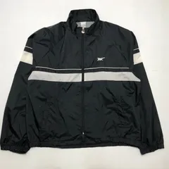 asics 90's アシックス ナイロンジャケット ドローコーコード ウィンドブレーカー 右腕ワッペン かすれ vintage 90年代 ブラック