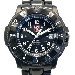 【美品・希少】ルミノックス　LUMINOX　F–117　ナイトホーク　3400シリーズ　ロッキードマーティン　クォーツ　黒　デイト表示