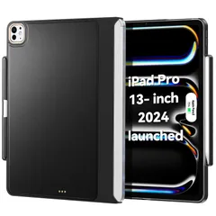 【迅速発送】Matekxy iPad Pro 13インチ ケース M4 2024専用 マジックキーボードに対応 Magic Keyboard/Smart Keyboard Folioに対応 Apple Pencilホルダー付き マグネット付き 磁気吸着 薄型軽