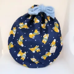 柴犬　まんまる巾着ポーチ　大きめ