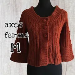 axes femme アウター 7部袖 ニットカーディガン Mサイズ/USED