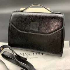 81 箱・保存袋付き NINA RICCI ニナリッチ レザー 2way ショルダーバッグ ブラック レディース 鞄 ブランドバッグ  F118249