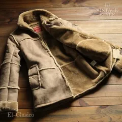 新品*フランス*Redtagトスカーナ ムートンコート ベージュ ■秋冬 メンズ 肉厚 ボア付き アウター ジャケット エレガント◆TOSCA-SAN