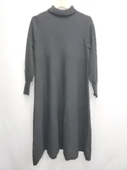 ◇ ⊇ URBAN RESEARCH ROSSO ロッソ タートルネック 長袖 膝下丈 ニット ワンピース サイズFREE ブラック レディース E  【1507010015875】