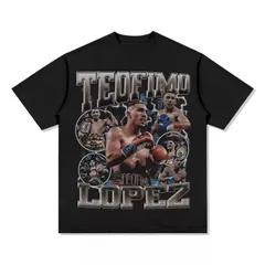 テオフィモ ロペス ボクサー Tシャツ ラップT  ブラック　S-3XL
