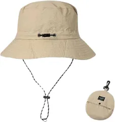 Capprecier サファリハット メンズ レディース 折りたたみ UVカット 帽子 防水 通気 紫外線対策 超軽量速乾 バケットハット アウトドア 登山 キャンプ 春 夏 秋 男女兼用(カーキ,  60.0 cm)