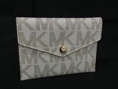 MICHAEL KORS マイケルコース MK柄 PVC パスポートケース マルチケース パスポートカバー レディース クリーム系×ブラウン系 DJ7373