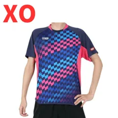 【新品・６０%以上割引】卓球 ゲームシャツ ユニフォーム チェッカーグラデシャツ 2XL XO 3L 2XL XO 3Lサイズ ティーエスピー TSP ヴィクタス VICTAS ネイビー 紺 31431 ユニホーム