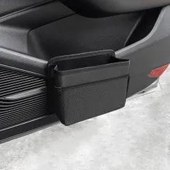 車用収納ケース 小型 車載ゴミ袋 引っ掛け式 省スペース シートバックポケット 車用ゴミ箱 収納小物入れ 車用ボトル収納 ごみ袋を1巻持って、多ポケット設計、自動車、家庭、オフィスの自動車ゴミ箱に適している JEYODA カー用品 便利グッズ (ブラック)