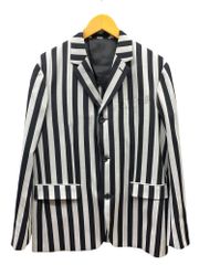 HYSTERIC GLAMOUR (ヒステリックグラマー) 3ツ釦 ノッチドラペル ジャケット ストライプ 06201AJ02 L ブラック×ホワイト メンズ/025