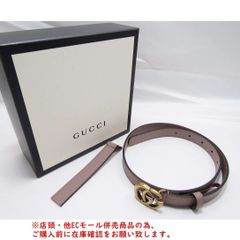 ※併売商品※◆中古美品◆GUCCI【グッチ】ダブルG ベルト レザー ピンクベージュ系 レディース　M963