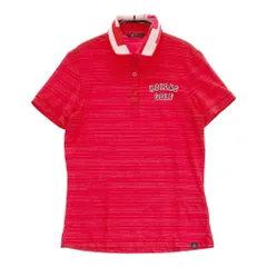 サイズ：L ADIDAS GOLF アディダスゴルフ ADICROSS/DW6411 半袖ポロシャツ ボーダー 総柄 レッド系 [240101265801]# ゴルフウェア レディース ストスト
