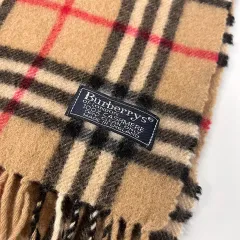 未使用タグ付き　バーバリー　カシミヤ100％　マフラー　グリーン系　HJ07 BURBERRY バーバリー カシミヤ100%マフラー グリーン系アウト