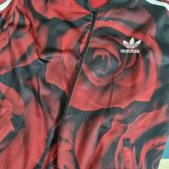 美しい 赤薔薇 バラ ばら ローズ ROSE 花 ジャージ アディダス Lサイズ adidas アディダス Red Rose Track Jacket 薔薇 バラ柄 トラック