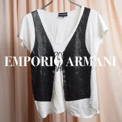 エンポリオ　アルマーニ トロンプルイユ騙し絵柄Tシャツ