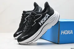 HOKA ONEONE ホカオネオネ CLIFTON 10 ホカ エム クリフトン 10 軽量 ロートップ アウトドア トレイル ランニングシューズ ブラック+ホワイト スニーカー 送料無料