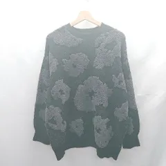 ◇ ⊇ ESICA ユニセックス モール×杢ストレッチ ジャガード 長袖 ニット サイズフリー ブラック レディース メンズ E  【1412260021180】