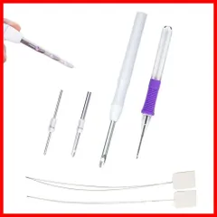 【迅速発送】Paizizi パンチ針 ニードルパンチ フリーステッチングニードル 長さ調整（針先5mm+3.5mm+2.5mm+1.6mm）糸通し付き 刺繍キット