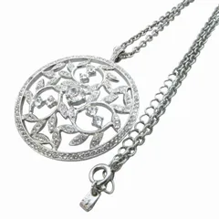 フォクシー FOXEY 美品 ラインストーン ネックレス アクセサリー ペンダント 革紐付き シルバー IBO75のサムネイル