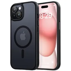 NIMASO ケース MagSafe 対応 iPhone15用 ケース マグネット搭載 マグセーフ対応 カバー 滑り止め マット仕上げ 全面保護 耐衝撃 米軍MIL規格取得 ワイヤレス充電 ストラップホール付き アイフォン15対応（6.1インチ） スマホケ 0