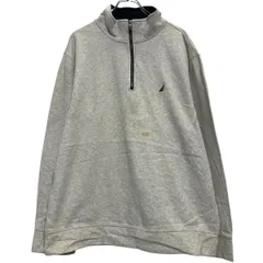 NAUTICA ロゴスウェット トレーナー XXL ライトグレー ノーティカ ハーフジップ ビッグサイズ 古着卸 アメリカ仕入 a612-5373