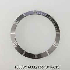 腕時計 修理交換用 社外部品 ベゼルインサート  グレー 退色 【対応】ロレックス サブマリーナ 16800/16610/16808等 ROLEX互換