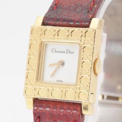稼動品 箱付き クリスチャンディオール Christian Dior La Parisienne D60-159 クオーツ 白文字盤 3色ベルト レディース 腕時計