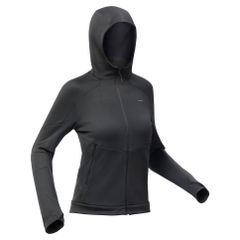 訳あり品　現行品　デカトロン　QUECHUA（ケシュア）登山・ハイキング レディース フリースジャケット フード付き MH520　ブラック　Lサイズ　汚れがあり