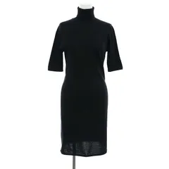 カルバンクライン CALVIN KLEIN ウールタートルネックニットワンピース ミニ 五分袖 M 黒 ブラック /MF ■OS ■SHのサムネイル