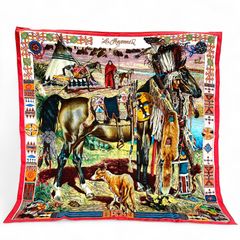 HERMÈS  エルメス カレ90’ｓ赤 スカーフ 希少品 シルク
