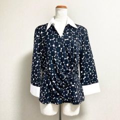 NARACAMICIE ☆ランダムドットジャージーカシュクール七分袖シャツ