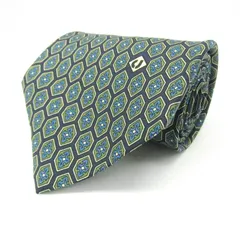 シャルル・ジョルダン ブランド ネクタイ シルク 小紋柄 ドット柄 格子柄 メンズ ネイビー CHARLES JOURDAN 【中古】