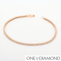 ダイヤ ブレスレット テニス チェーン 天然ダイヤモンド 18K 2.7g 2.0ct PG